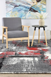 Medieval Gothic Grey Red Rug