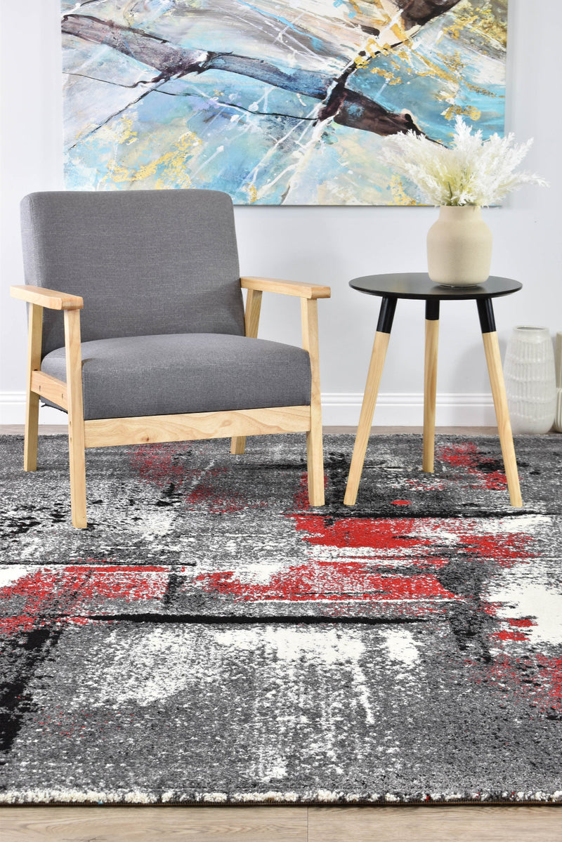 Medieval Gothic Grey Red Rug