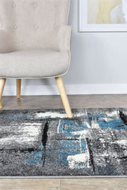 Medieval Gothic Grey Turquoise Rug