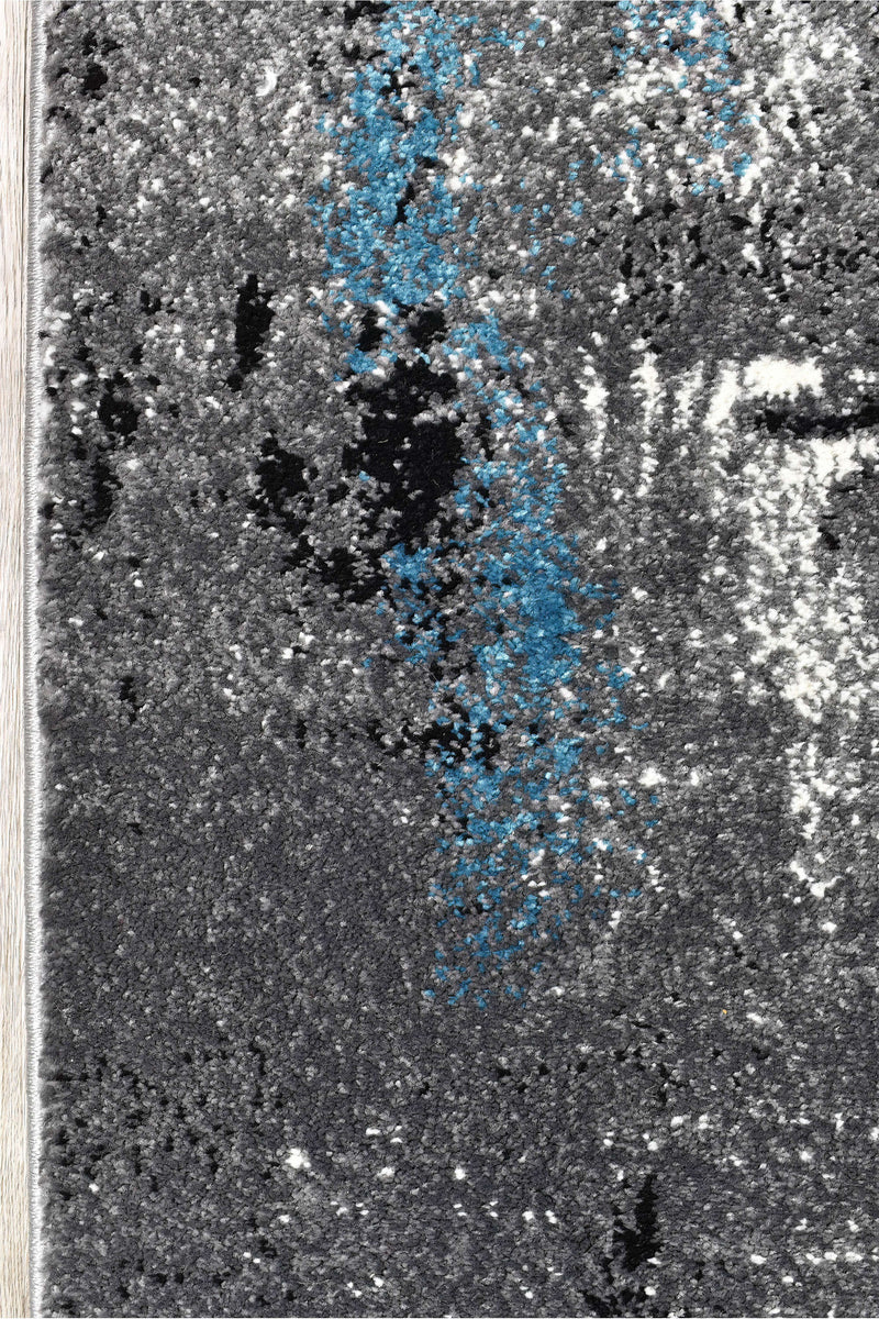 Medieval Gothic Grey Turquoise Rug