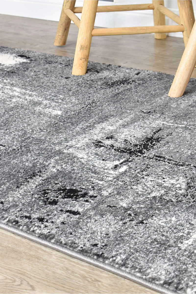 Medieval Gothic Light Grey Dark Grey Runner Rug