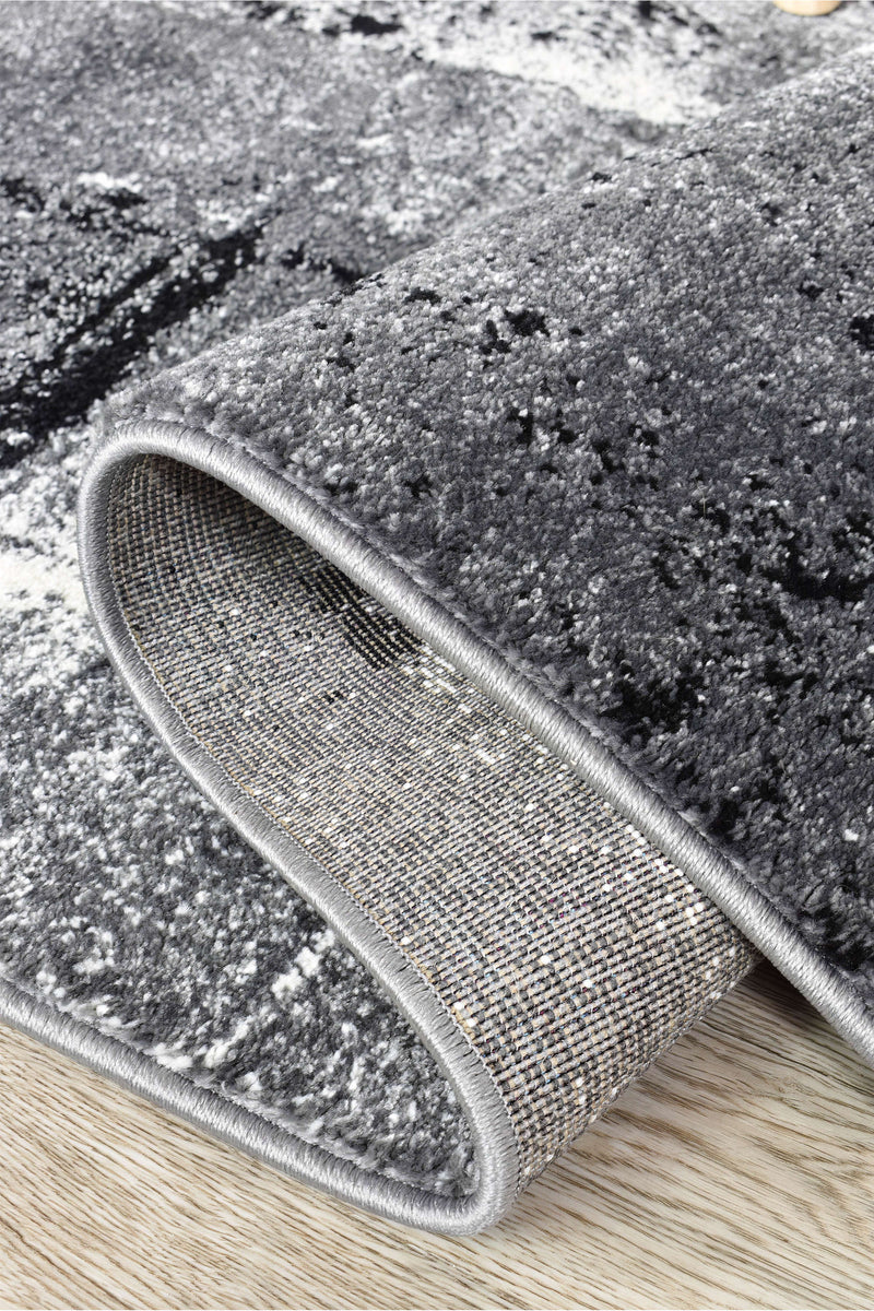 Medieval Gothic Light Grey Dark Grey Runner Rug