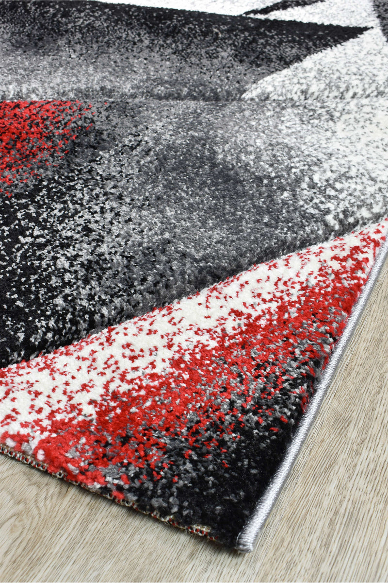 Medieval Archaic Grey Red Runner Rug