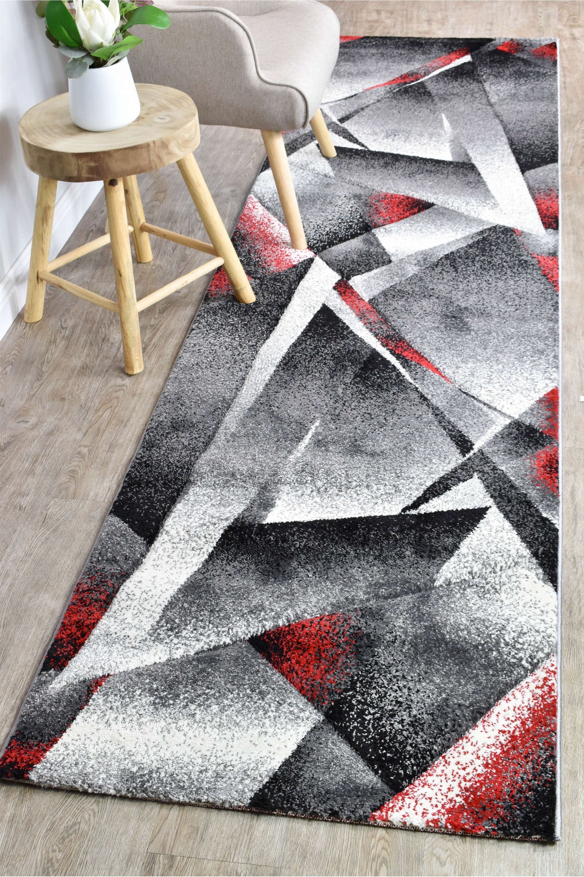 Medieval Red Rug Medieval Archaic Grey Red Runner Rug — SydneyRugsOnline