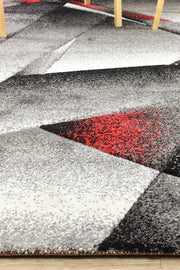 Medieval Archaic Grey Red Rug