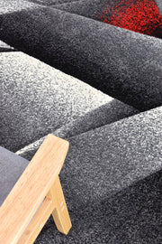 Medieval Archaic Grey Red Rug