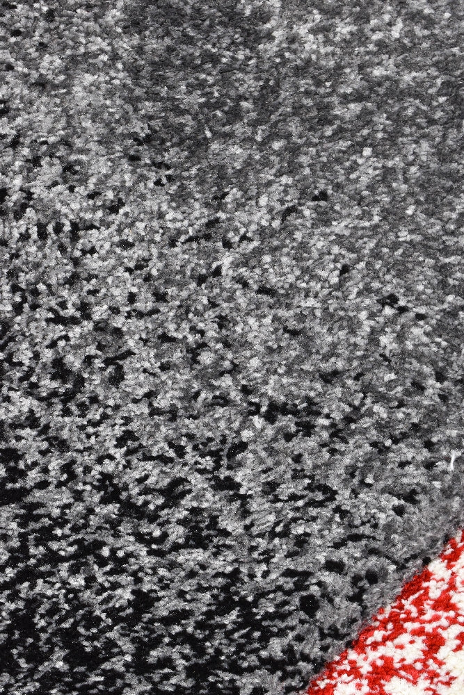 Medieval Archaic Grey Red Rug