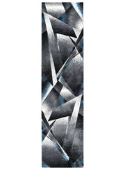 Medieval Archaic Grey Turquoise Runner Rug