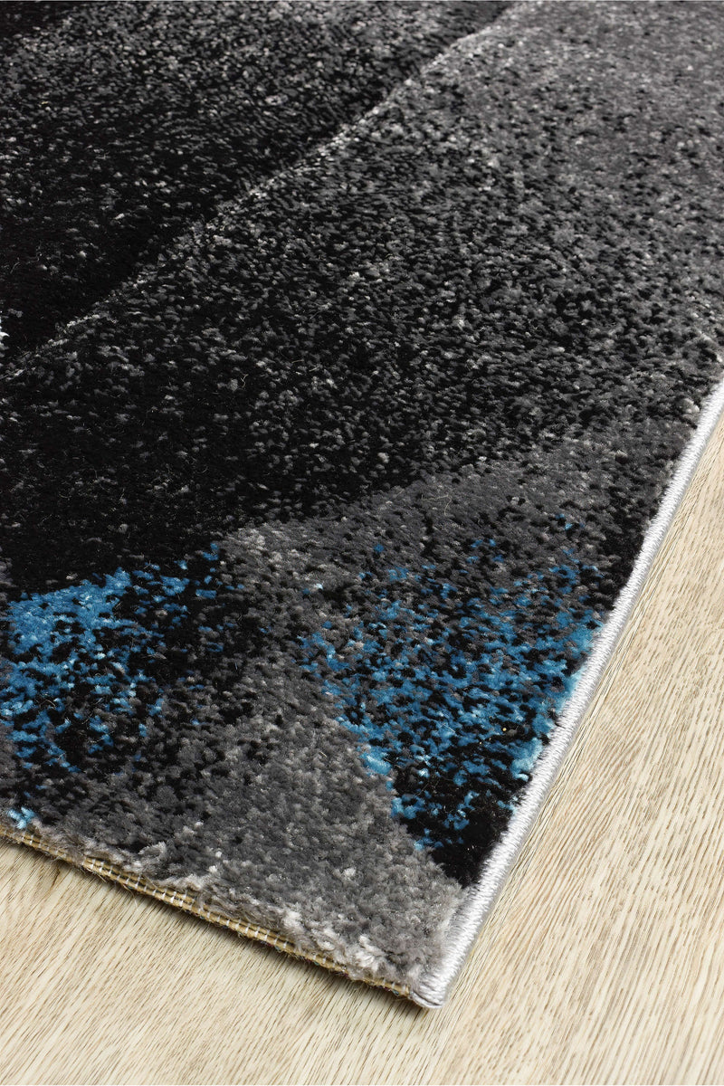 Medieval Archaic Grey Turquoise Runner Rug