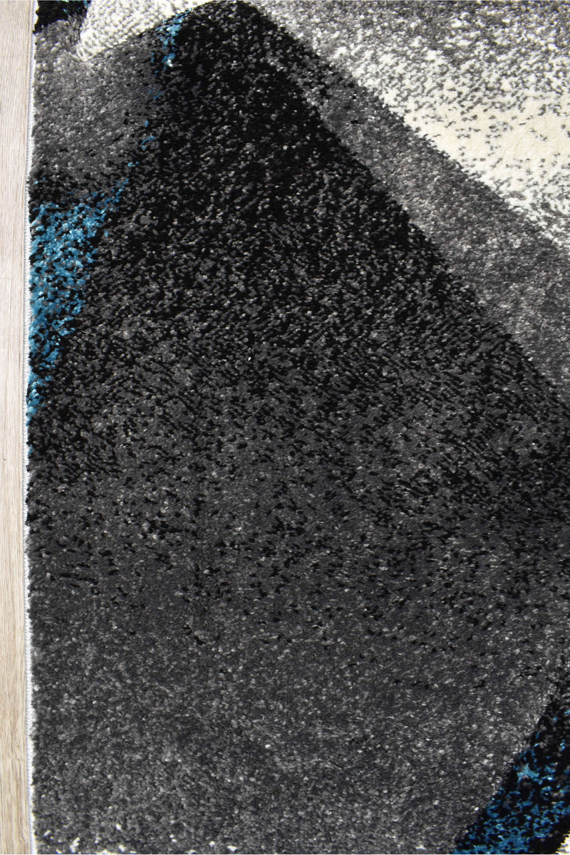 Medieval Archaic Grey Turquoise Runner Rug