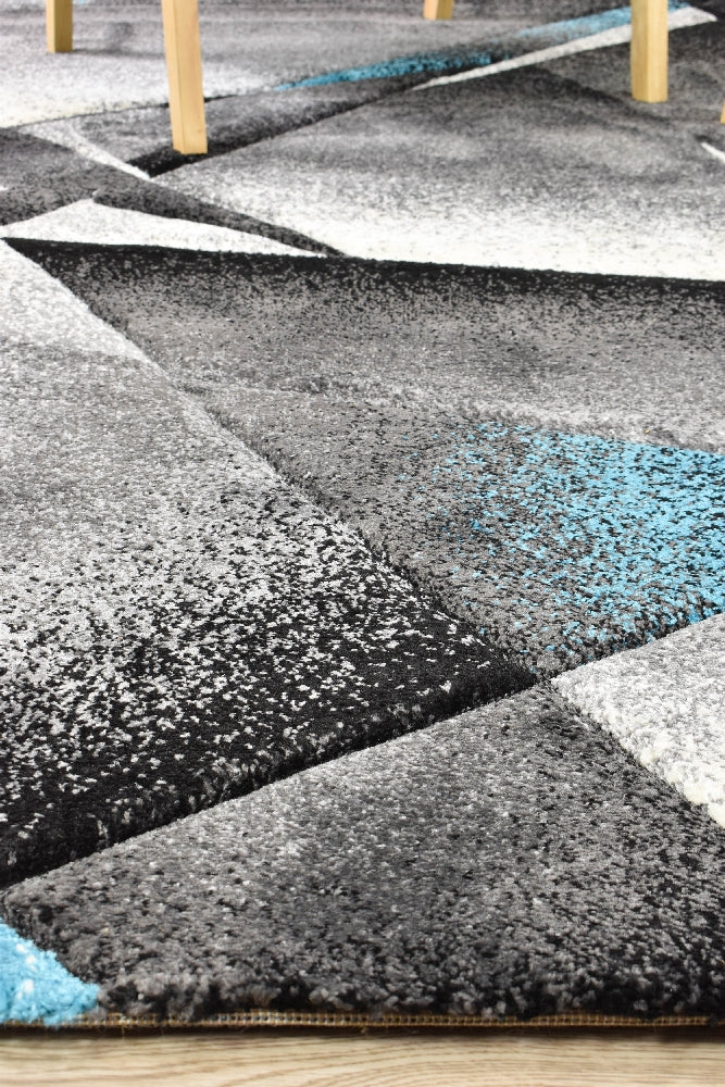 Medieval Archaic Grey Turquoise Rug