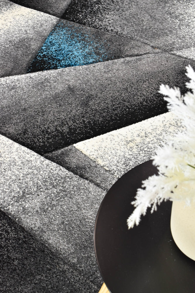 Medieval Archaic Grey Turquoise Rug