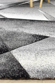 Medieval Archaic Light Grey Dark Grey Rug