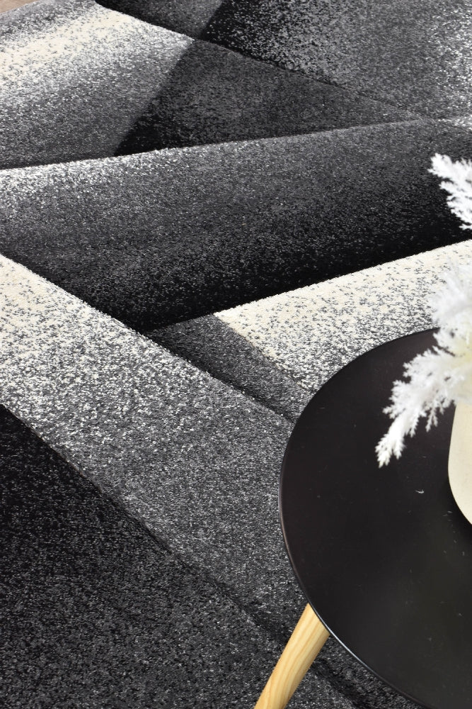 Medieval Archaic Light Grey Dark Grey Rug