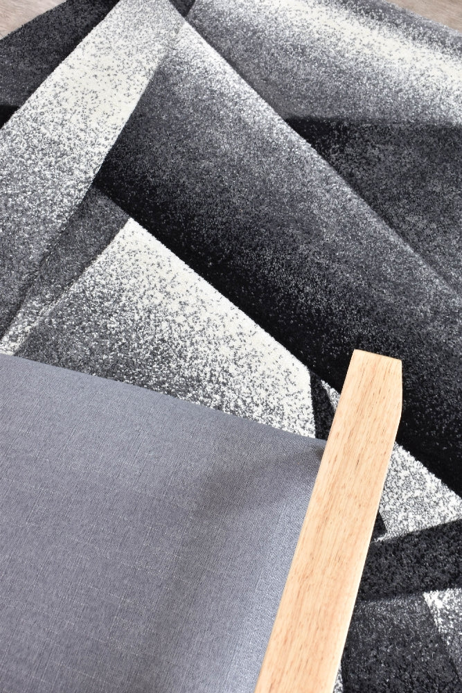 Medieval Archaic Light Grey Dark Grey Rug