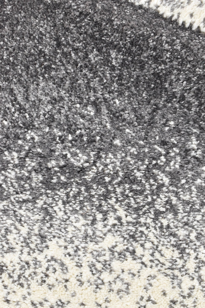 Medieval Archaic Light Grey Dark Grey Rug