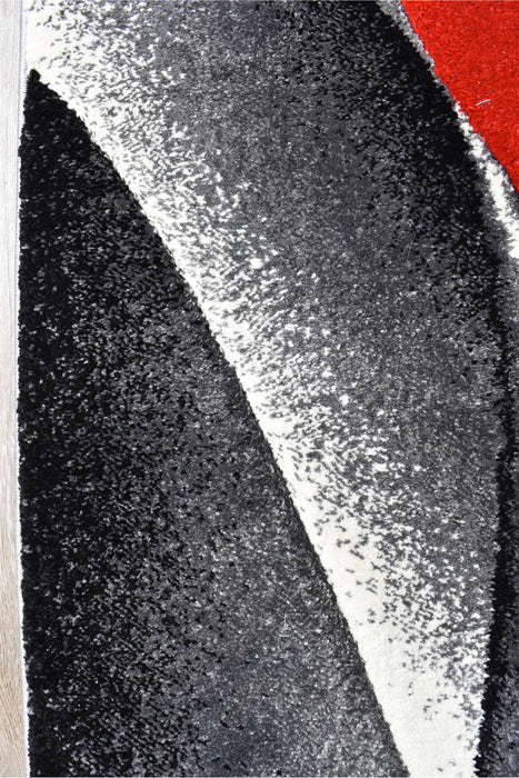 Medieval Antique Grey Red Runner Rug