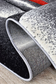 Medieval Antique Grey Red Runner Rug