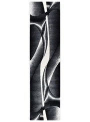 Medieval Antique Light Grey Dark Grey Runner Rug