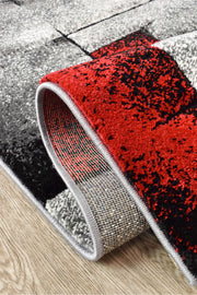 Medieval Faudal Grey Red Runner Rug