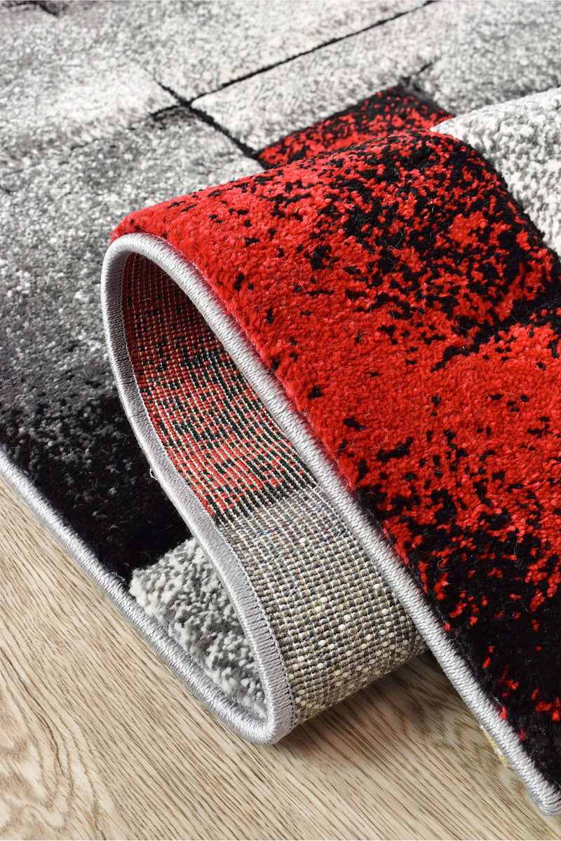 Medieval Faudal Grey Red Runner Rug