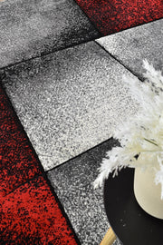 Medieval Faudal Grey Red Rug