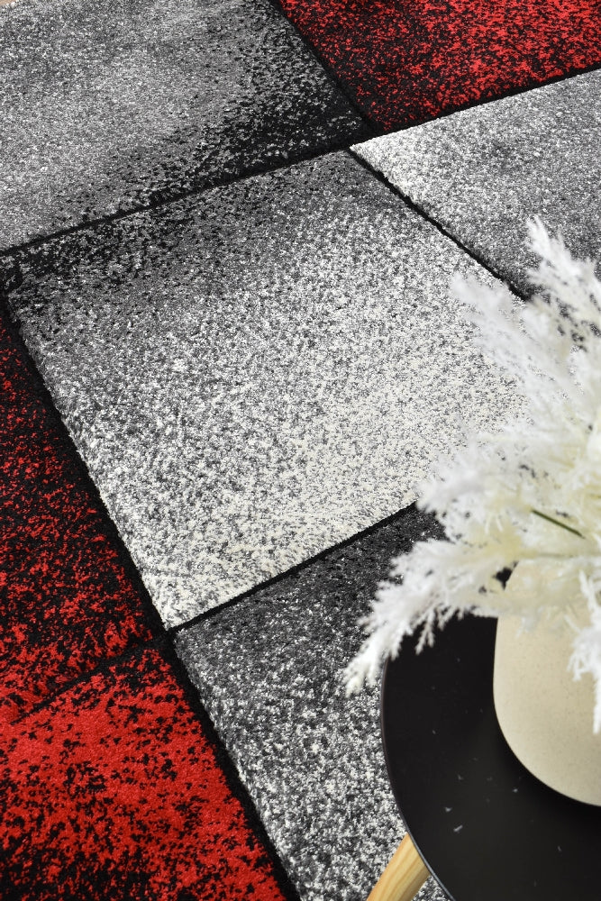 Medieval Faudal Grey Red Rug