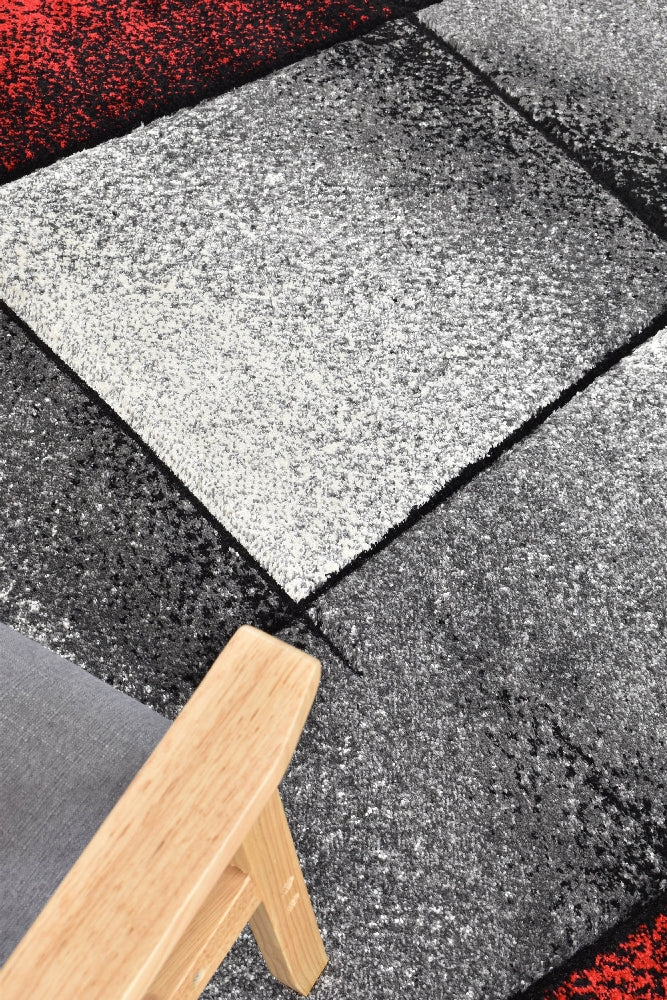 Medieval Faudal Grey Red Rug