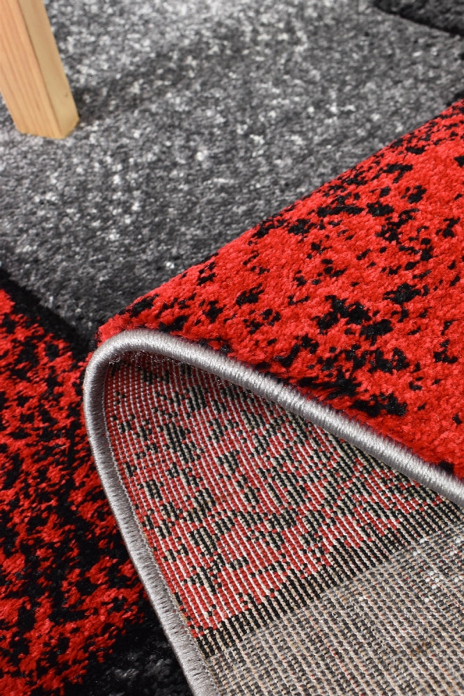 Medieval Faudal Grey Red Rug