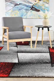 Medieval Faudal Grey Red Rug