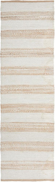 Nootka Strip Natural White Runner Rug