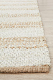 Nootka Strip Natural White Rug