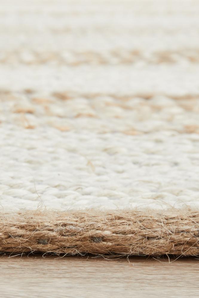 Nootka Strip Natural White Rug