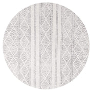 Gynama White And Grey Tribal Round Rug