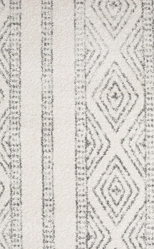 Gynama White And Grey Tribal Round Rug