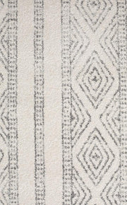 Gynama White And Grey Tribal Rug