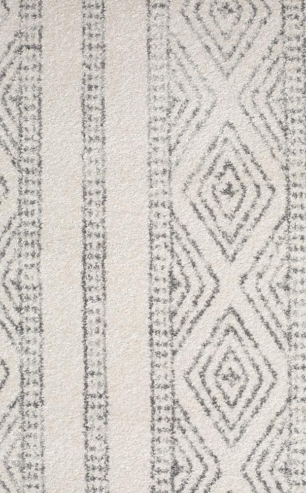 Gynama White And Grey Tribal Rug