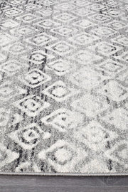 Gynama Dark Grey Tribal Rug