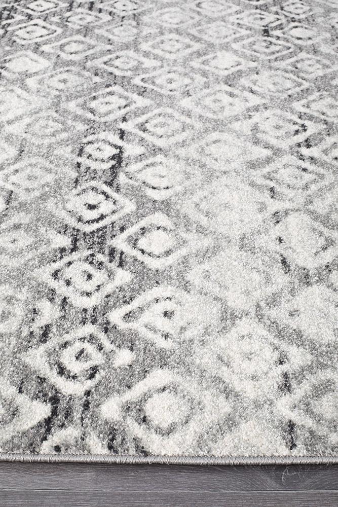 Gynama Dark Grey Tribal Rug