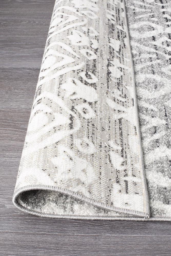 Gynama Dark Grey Tribal Rug