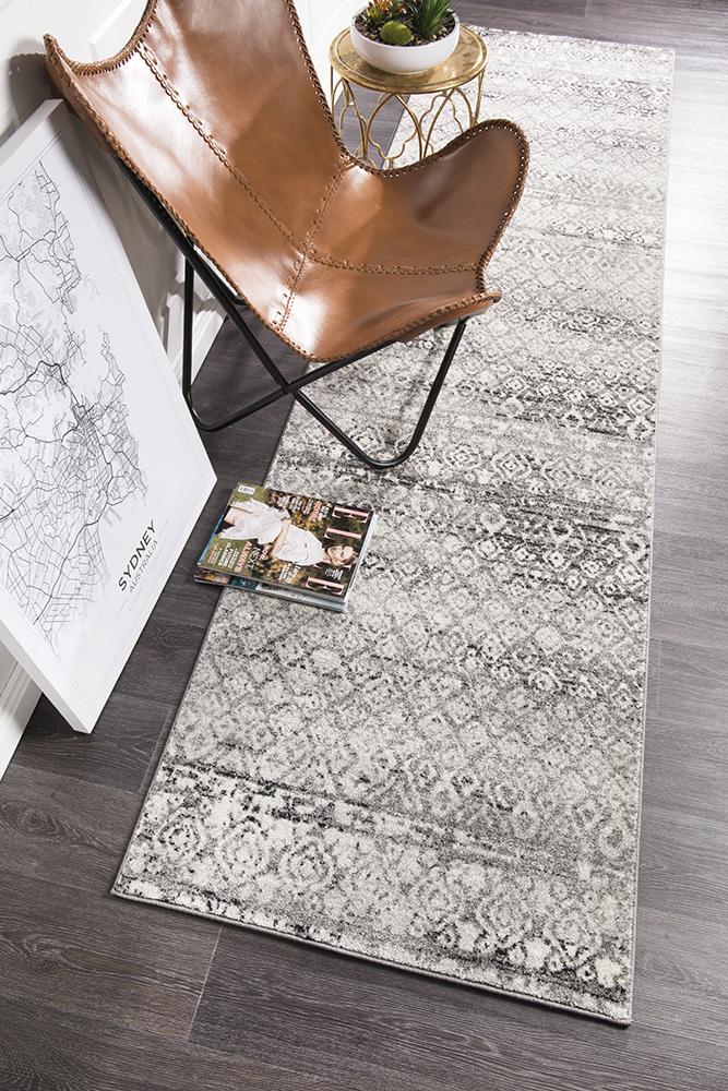 Gynama Dark Grey Tribal Rug