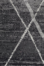 Gynama Charcoal Contemporary Runner Rug