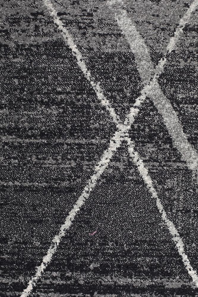 Gynama Charcoal Contemporary Runner Rug