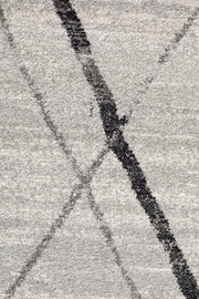 Gynama White Grey Contemporary Round Rug