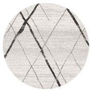 Gynama White Grey Contemporary Round Rug