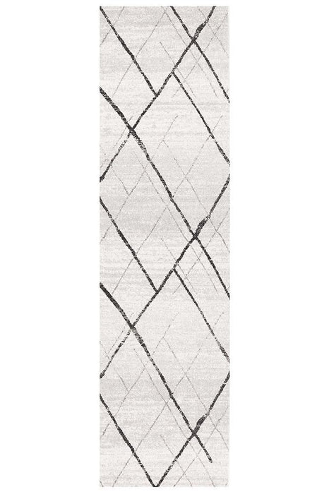 Gynama White Grey Contemporary Rug