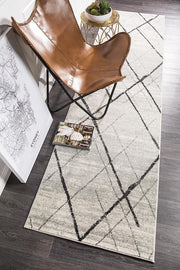 Gynama White Grey Contemporary Rug