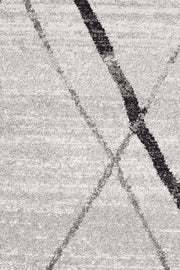 Gynama White Grey Contemporary Runner Rug