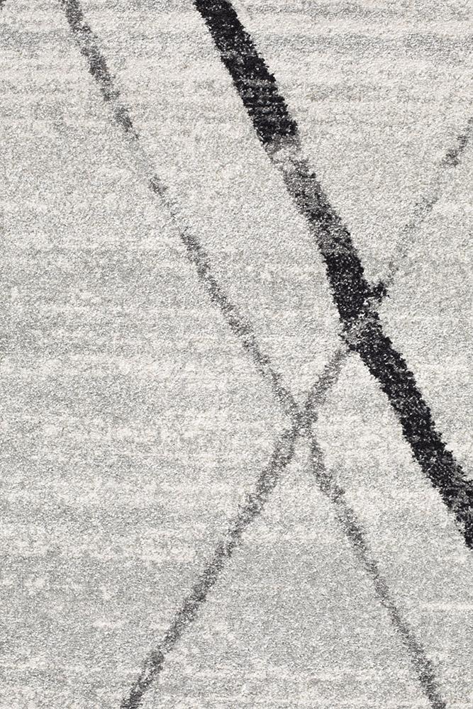 Gynama White Grey Contemporary Rug