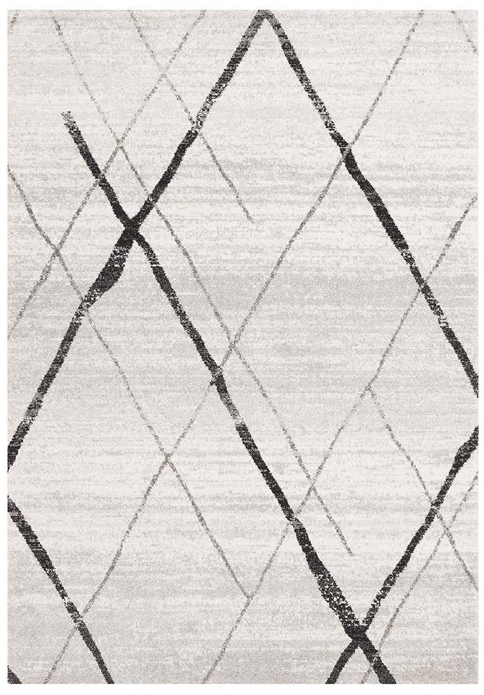 Gynama White Grey Contemporary Rug